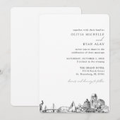 St. Petersburg Wedding Elegant Skyline Invitation 招待状 (正面/裏面)