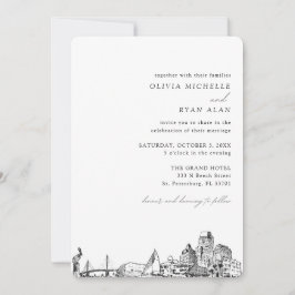 St. Petersburg Wedding Elegant Skyline Invitation 招待状