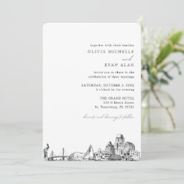 St. Petersburg Wedding Elegant Skyline Invitation 招待状