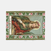 St. Philomenaのピンクのバラのやしコード フリースブランケット (正面(横))