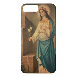 St. Philomenaのピンクのバラユリのいかり iPhone 8 Plus/7 Plusケース