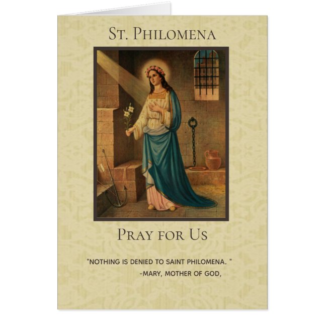 St. Philomenaの強力なNovenaの祈りの言葉 (正面)