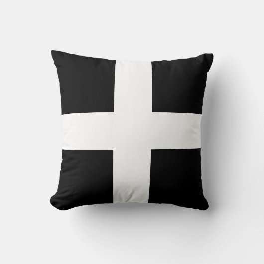 St. Piran’s flag / flag of Cornwall Throw Pillow クッション (正面)