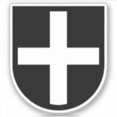 St. Piran's Shield 1アップ – 輪郭 シール (正面)