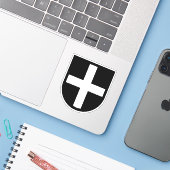St. Piran's Shield 1アップ – 輪郭 シール (ノートパソコンとiPhone)