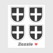 St. Piran's Shield 4-Up – 等高線 シール (シート)