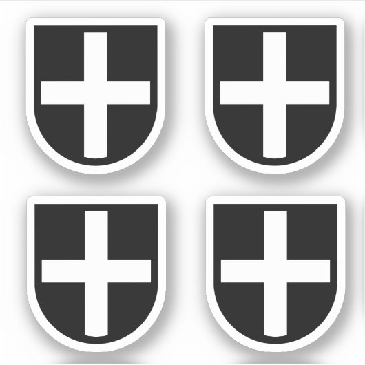 St. Piran's Shield 4-Up – 等高線 シール (正面)