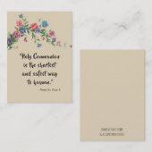 St. Pius Xの聖餐の引用文のバラの神聖なカード 名刺 (正面/裏面)