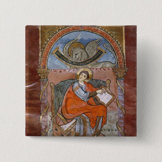 St. Riquierの福音からのSt Luke、 缶バッジ (正面)