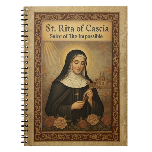 St Rita of Cascia Saint of the Impossible Catholic ノートブック (正面)