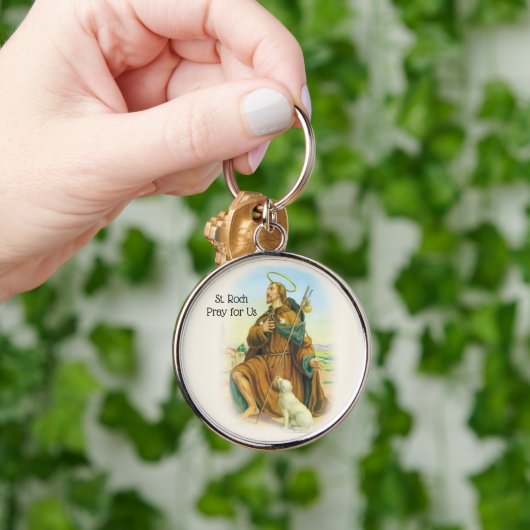 St. Roch Roccoの犬のイタリアンな守護聖人 キーホルダー (手)