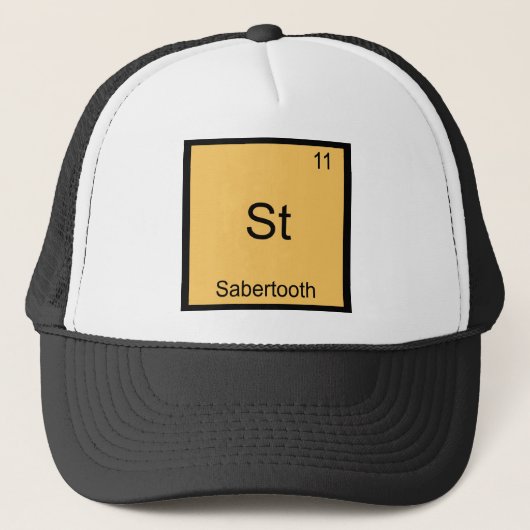 St - Sabertooth化学素おもしろい子シンボルT型 キャップ (正面)