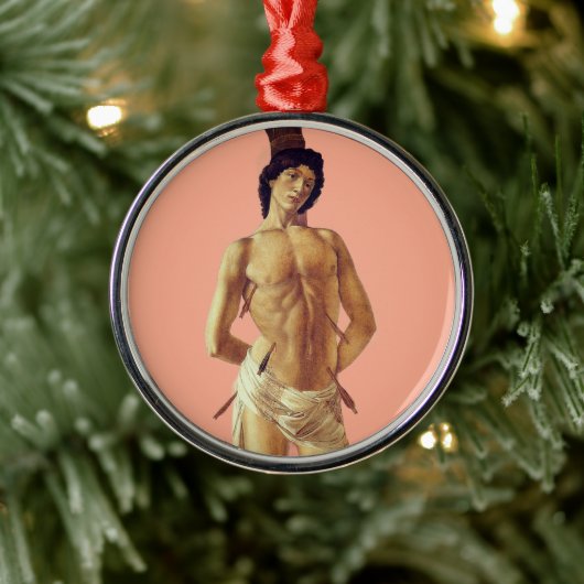 St. Sebastian by Boticelli, recontextualized メタルオーナメント (ツリー)
