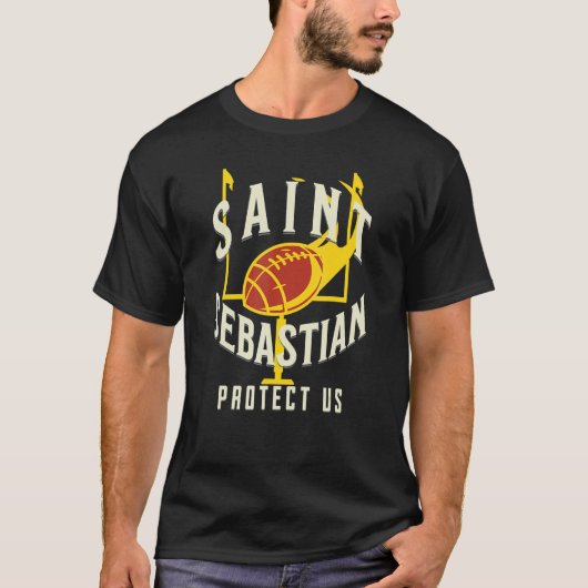 St Sebastian Patron Saint of Football Players Spor Tシャツ (正面)