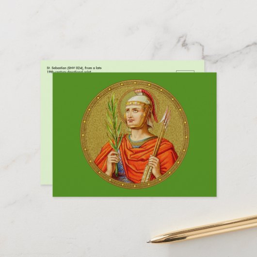 St. Sebastian (SNV 24) （ラウンドイメージ）水平Po ポストカード (正面/裏面インサイチュ)