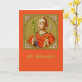 St. Sebastian (SNV 24) (SqIm) Vert 空白の Greeting カード (黄色い花)