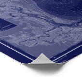 St Simons Georgia Map Nautical Chart Blue Art ポスター (角)