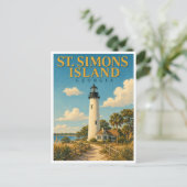 St. Simons Island Georgia Lighthouse GeoSaga ポストカード (スタンド正面)