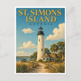 St. Simons Island Georgia Lighthouse GeoSaga ポストカード