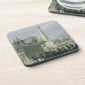 St. Sophia、イスタンブールのengraの噴水そして正方形 コースター (左側)