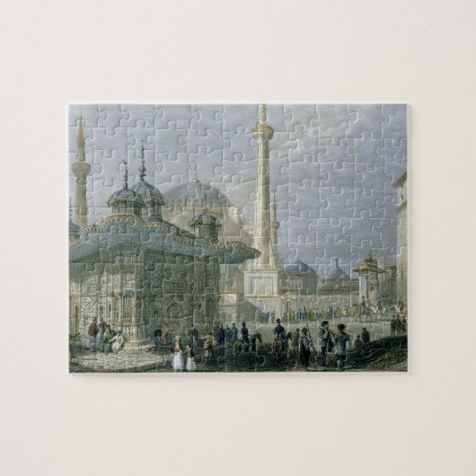 St. Sophia、イスタンブールのengraの噴水そして正方形 ジグソーパズル (横)