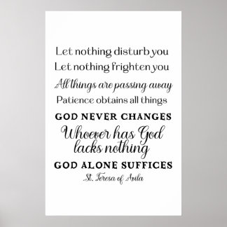 St. Teresa of Avila Quote Art Poster Print  ポスター