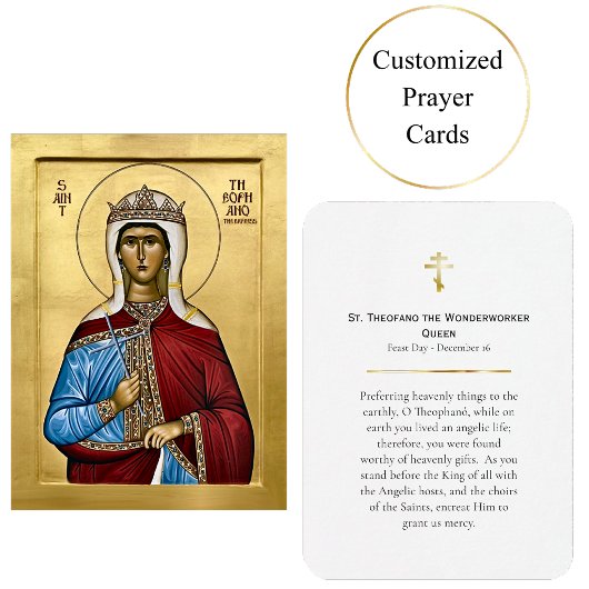 St. Theofano the Wonderworker Prayer Card  プレイスカード