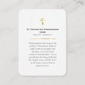 St. Theofano the Wonderworker Prayer Card  プレイスカード (裏面)