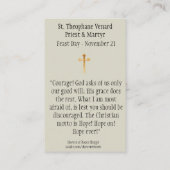 St. Theophane Venardの司祭及び殉教者の神聖なカード 名刺 (裏面)