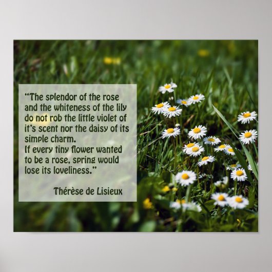 St Thereseの引用文 ポスター (正面)