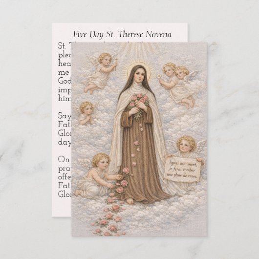 St. Therese 5 Day Novena Prayer Catholic (正面/裏面)