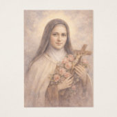 St. Therese Catholic Funeral Memorial Holy Card - (正面)
