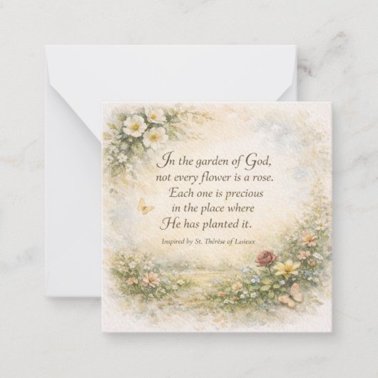 St Therese Garden Quote Mini Devotional Notes ノートカード (正面)