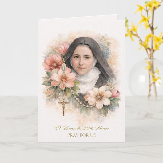 St. Thérèse Holy Rosary “Everything is Grace” カード (黄色い花)