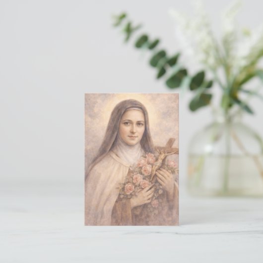 St. Therese Jesus Crucifix Novena Holy Card 名刺 (スタンド正面)