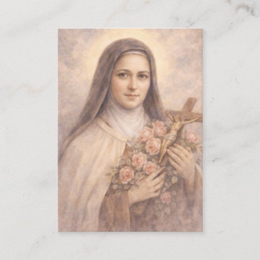 St. Therese Jesus Crucifix Novena Holy Card 名刺 (正面)