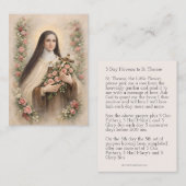 St. Therese Jesus Crucifix Novena Holy Card 名刺 (正面/裏面)