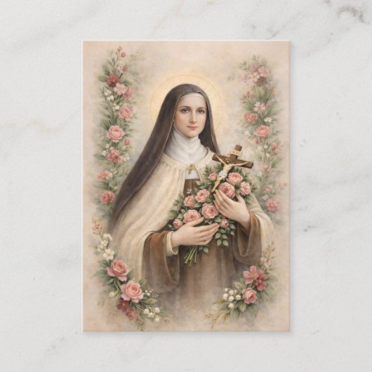 St. Therese Jesus Crucifix Novena Holy Card 名刺 (正面)