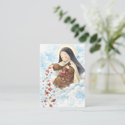 St. Therese Jesus Crucifix Novena Holy Card 名刺 (スタンド正面)
