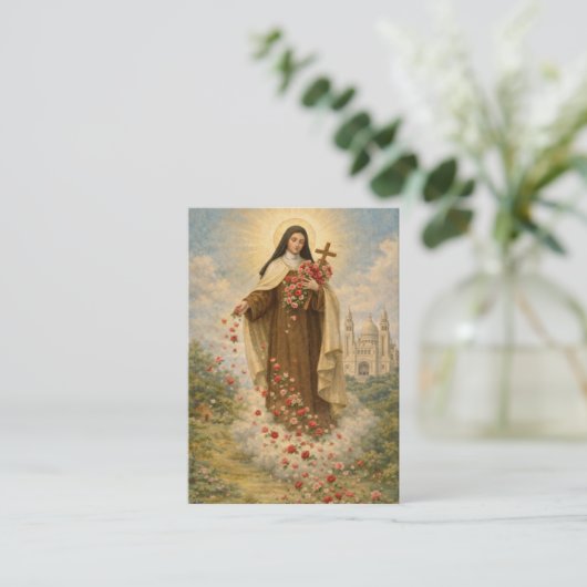 St. Therese Little Flower  Novena Holy Card 名刺 (スタンド正面)