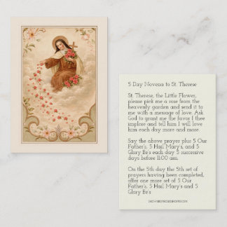 St. Therese Little Flower  Novena Holy Card 名刺