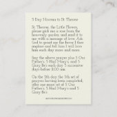 St. Therese Little Flower Novena Holy Card 名刺 (裏面)