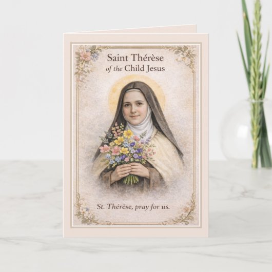 St Thérèse Little Way Flowers Prayer All Occasion カード (正面)