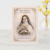 St Thérèse Little Way Flowers Prayer All Occasion カード (黄色い花)