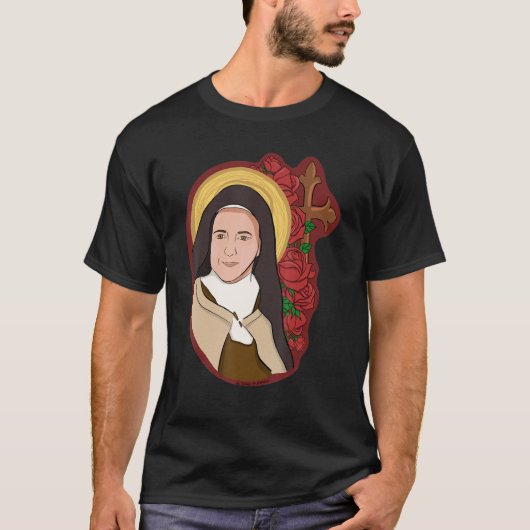 St Therese Of Lisieux KidsリトルフラワーバラCath Tシャツ (正面)