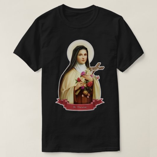St Therese of Lisieux Kids Little flowerバラCath Tシャツ (デザイン正面)