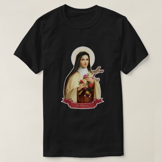 St Therese of Lisieux Kids Little flowerバラCath Tシャツ (デザイン正面)