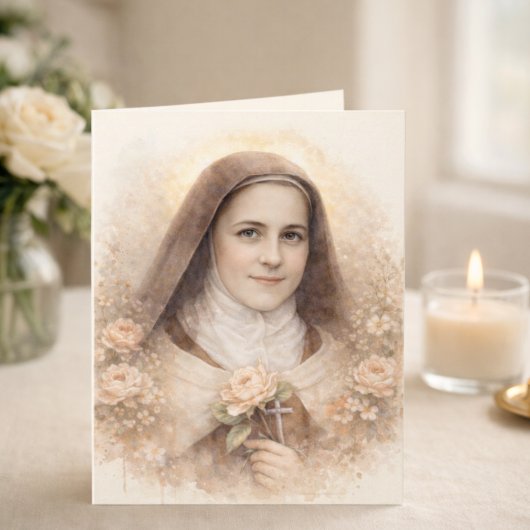 St. Thérèse of Lisieux Roses Scripture  カード