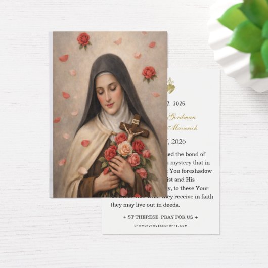 St Therese of Lisieux Wedding Prayer Card (デスク)