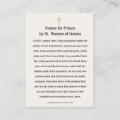 St Therese Prayer for Priests Catholic Devotional 名刺 (裏面)